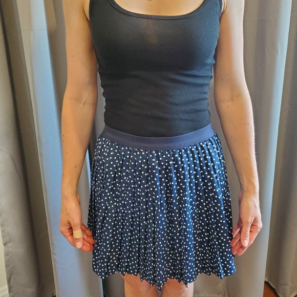 Navy blue polka dot skirt - Picture 2 of 4